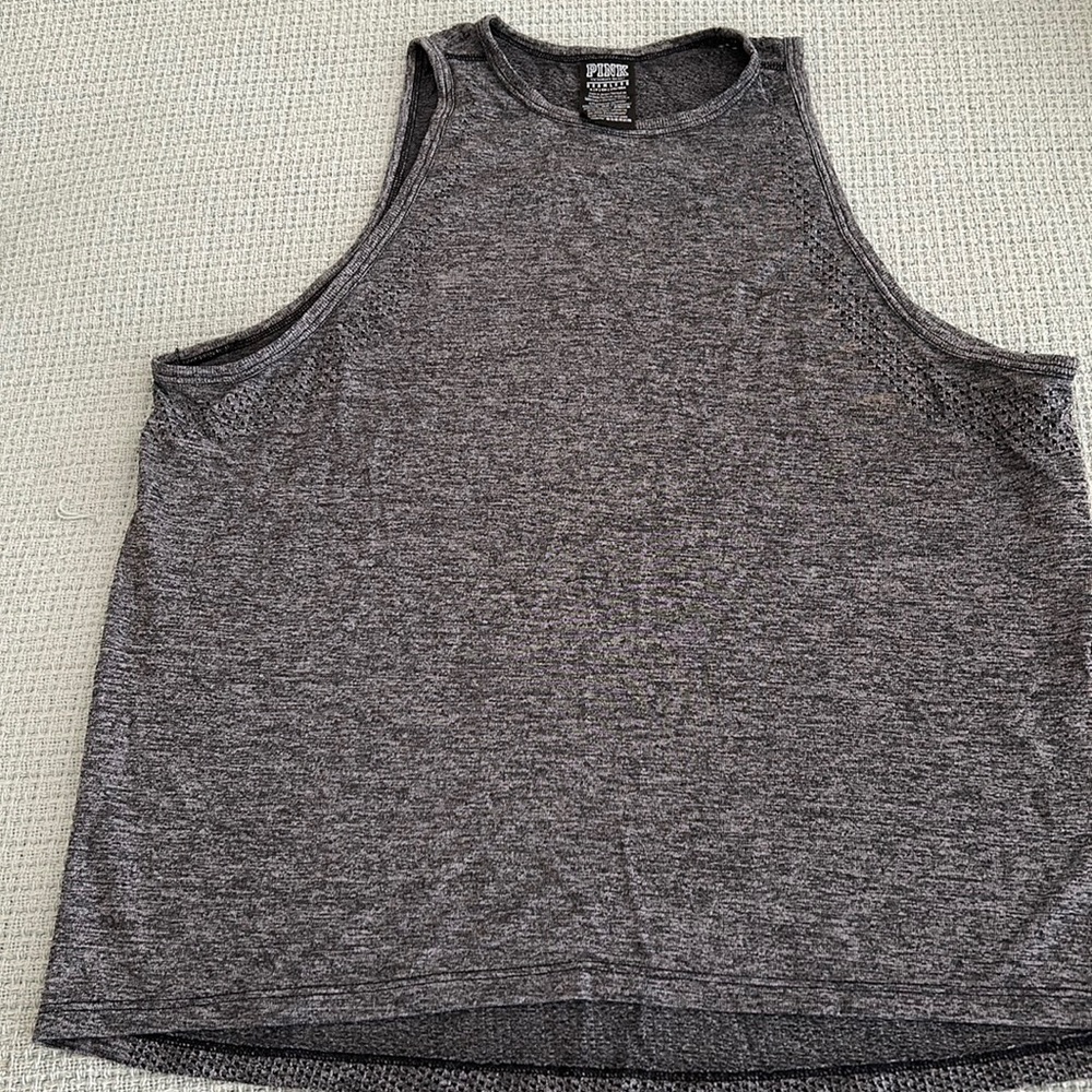 PINK tank. Dark grey, size small.